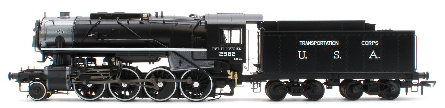 926013 USATC S160 2-8-0 'Pvt. H.J. O’Brien' Black with Transportation Corps U.S.A. on Tender No.2582 Steam Locomotive
