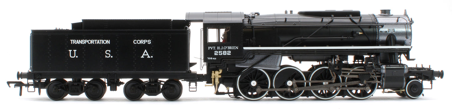 926513 USATC S160 2-8-0 'Pvt. H.J. O’Brien' Black with Transportation Corps U.S.A. on Tender No.2582 Steam Locomotive - DCC Sound