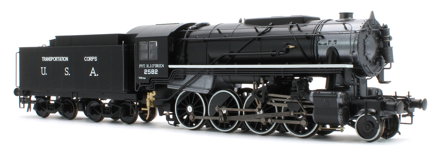 926013 USATC S160 2-8-0 'Pvt. H.J. O’Brien' Black with Transportation Corps U.S.A. on Tender No.2582 Steam Locomotive
