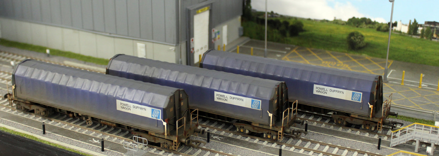 PXA01 TP(A)W Set of 3 PXA Steel Coil Carrier PD Blue As Built 1988 No.3024/3037/3048 - Weathered