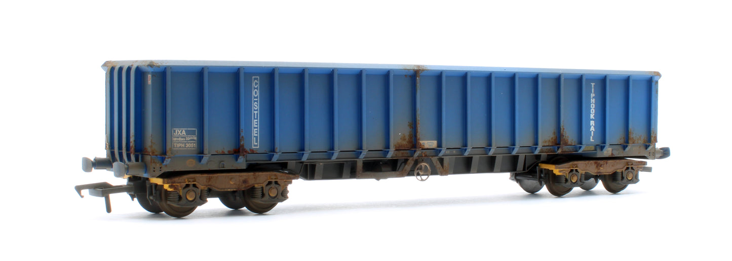 JXA01 TP(A)W Set of 3 JXA Bogie Scrap Wagons TIPH Blue As Converted 1995 No.3012/3042/3051 - Weathered