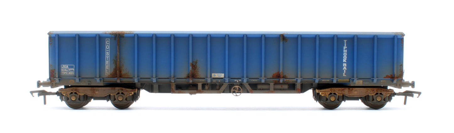 JXA01 TP(A)W Set of 3 JXA Bogie Scrap Wagons TIPH Blue As Converted 1995 No.3012/3042/3051 - Weathered