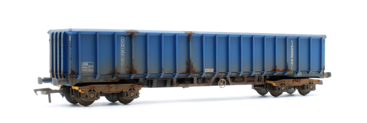 JXA01 TP(A)W Set of 3 JXA Bogie Scrap Wagons TIPH Blue As Converted 1995 No.3012/3042/3051 - Weathered
