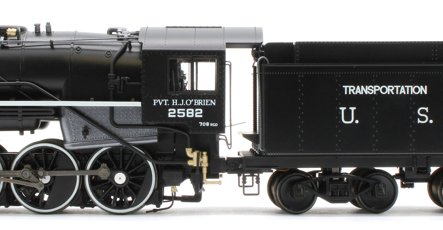 926013 USATC S160 2-8-0 'Pvt. H.J. O’Brien' Black with Transportation Corps U.S.A. on Tender No.2582 Steam Locomotive