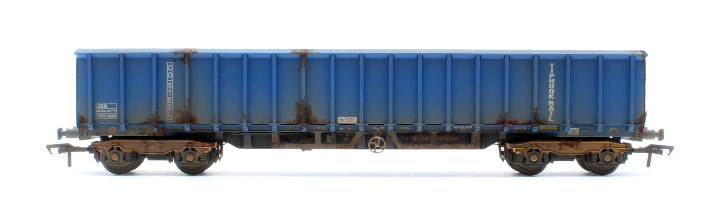 JXA01 TP(A)W Set of 3 JXA Bogie Scrap Wagons TIPH Blue As Converted 1995 No.3012/3042/3051 - Weathered
