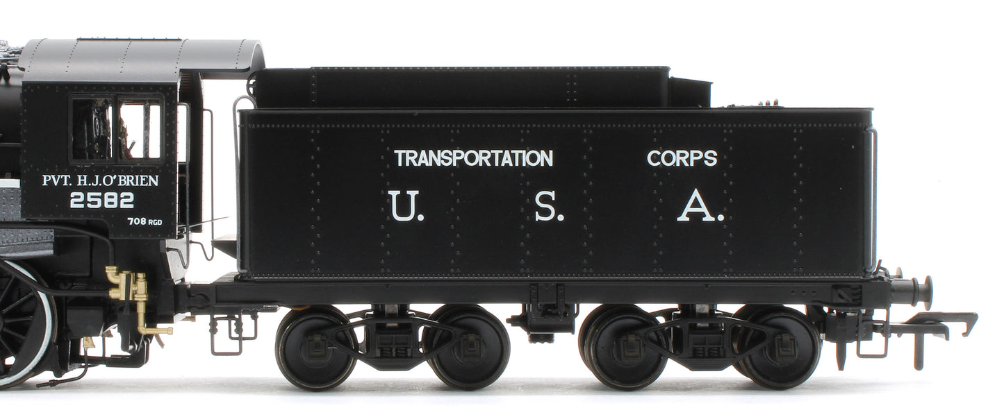 926513 USATC S160 2-8-0 'Pvt. H.J. O’Brien' Black with Transportation Corps U.S.A. on Tender No.2582 Steam Locomotive - DCC Sound