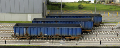 JXA01 TP(A)W Set of 3 JXA Bogie Scrap Wagons TIPH Blue As Converted 1995 No.3012/3042/3051 - Weathered