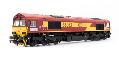 Pre-Owned Class 66033 In Euro Cargo Rail Livery With EWS Branding Diesel Locomotive