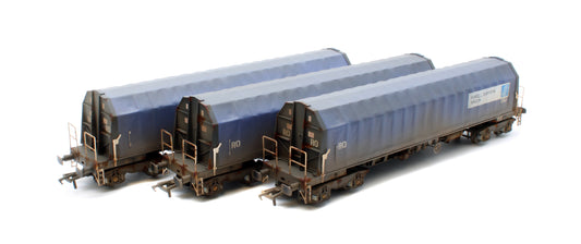 PXA01 TP(B)W Set of 3 PXA Steel Coil Carrier PD Blue with RO Lettering No.3032/3036/3062 - Weathered