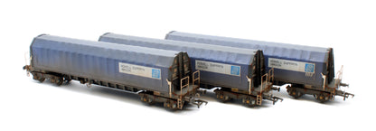 PXA01 TP(B)W Set of 3 PXA Steel Coil Carrier PD Blue with RO Lettering No.3032/3036/3062 - Weathered