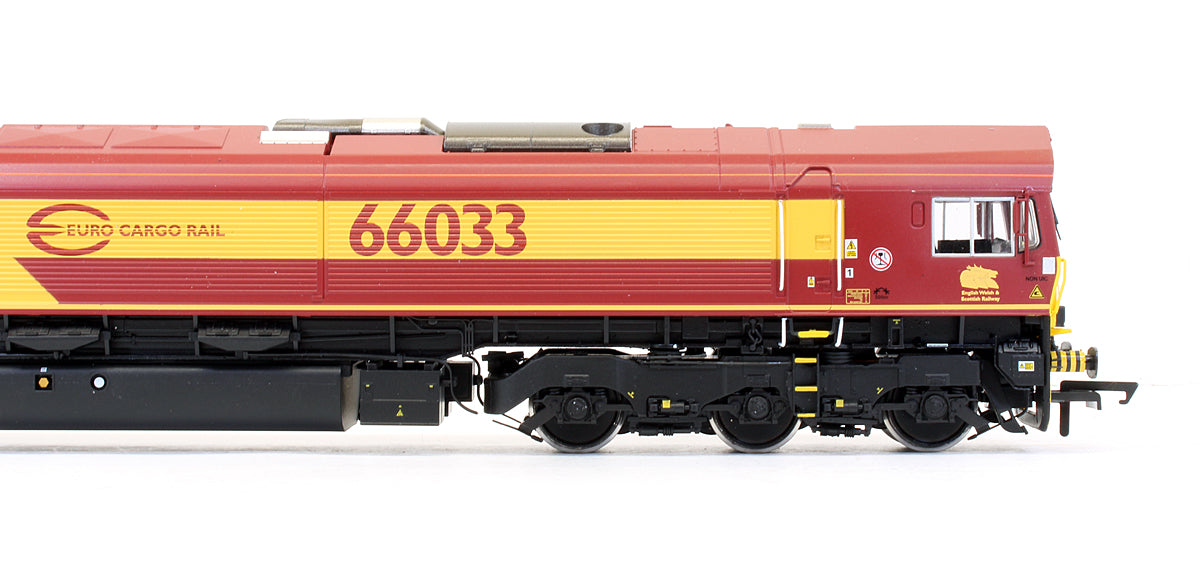 Pre-Owned Class 66033 In Euro Cargo Rail Livery With EWS Branding Diesel Locomotive