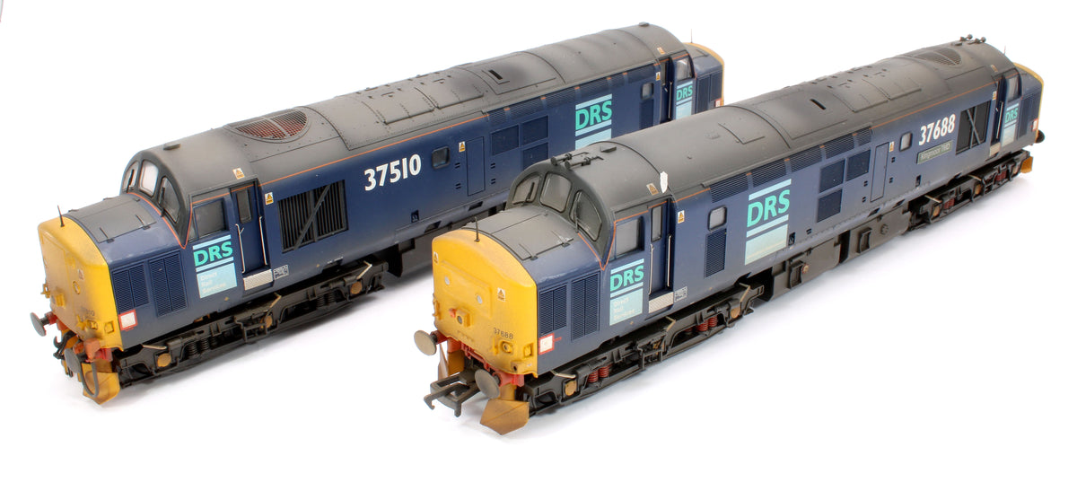 Pre-Owned Class 37/5 DRS 37510 & DRS 37/5 'Kingmoor TMD' 37688 Diesel Locomotives (Special Edition) - DCC Sound & Weathered