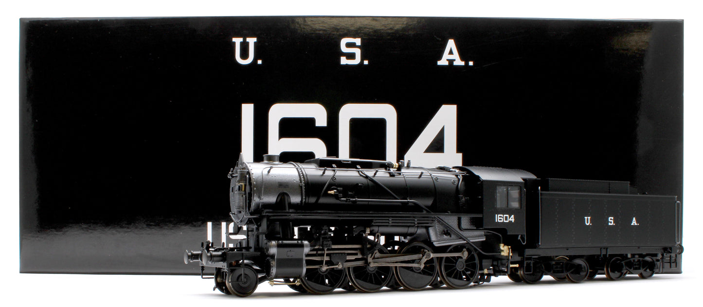 926501 USATC S160 2-8-0 GWR Wartime Black U.S.A on Tender No.1604 Steam Locomotive - DCC Sound