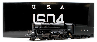 926501 USATC S160 2-8-0 GWR Wartime Black U.S.A on Tender No.1604 Steam Locomotive - DCC Sound