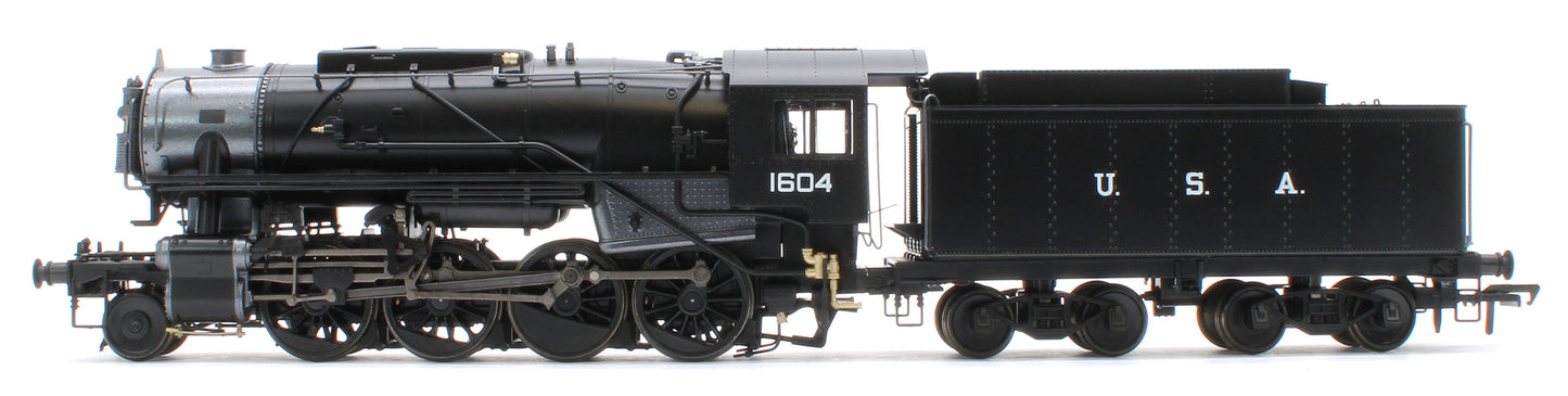926501 USATC S160 2-8-0 GWR Wartime Black U.S.A on Tender No.1604 Steam Locomotive - DCC Sound