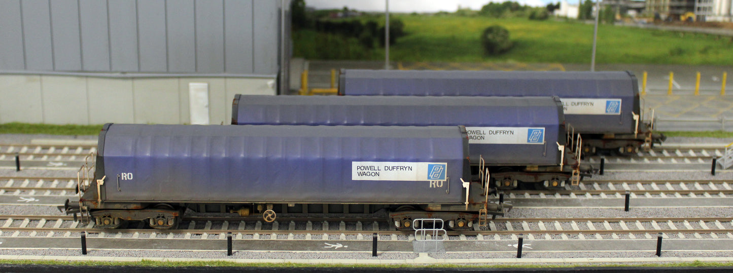 PXA01 TP(B)W Set of 3 PXA Steel Coil Carrier PD Blue with RO Lettering No.3032/3036/3062 - Weathered
