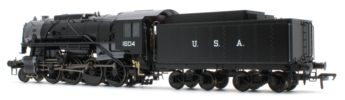 926501 USATC S160 2-8-0 GWR Wartime Black U.S.A on Tender No.1604 Steam Locomotive - DCC Sound