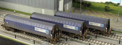 PXA01 TP(B)W Set of 3 PXA Steel Coil Carrier PD Blue with RO Lettering No.3032/3036/3062 - Weathered