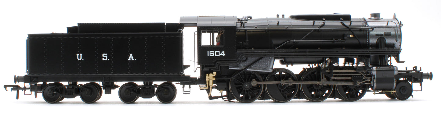 926501 USATC S160 2-8-0 GWR Wartime Black U.S.A on Tender No.1604 Steam Locomotive - DCC Sound