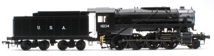 926501 USATC S160 2-8-0 GWR Wartime Black U.S.A on Tender No.1604 Steam Locomotive - DCC Sound