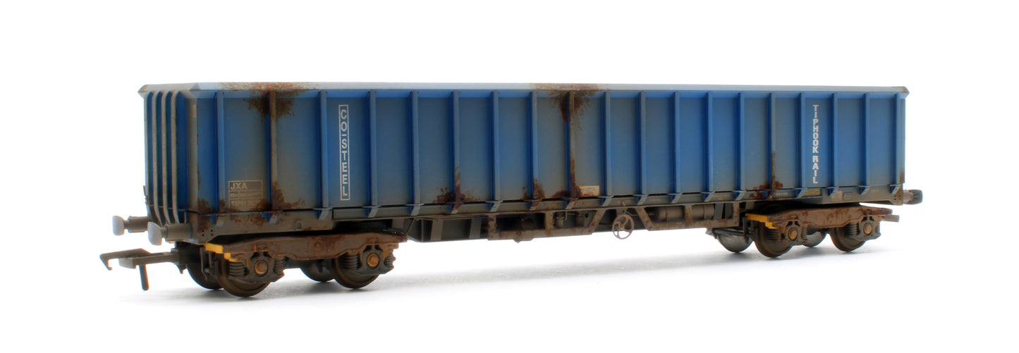 JXA01 TP(B)W Set of 3 JXA Bogie Scrap Wagons TIPH Blue Post 1998 Black & White Data Panels & OHLW Sticker No.3018/3020/3050 - Weathered