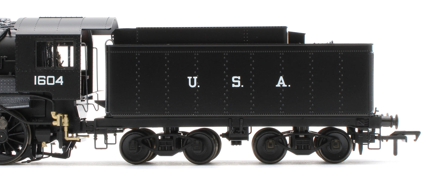 926501 USATC S160 2-8-0 GWR Wartime Black U.S.A on Tender No.1604 Steam Locomotive - DCC Sound