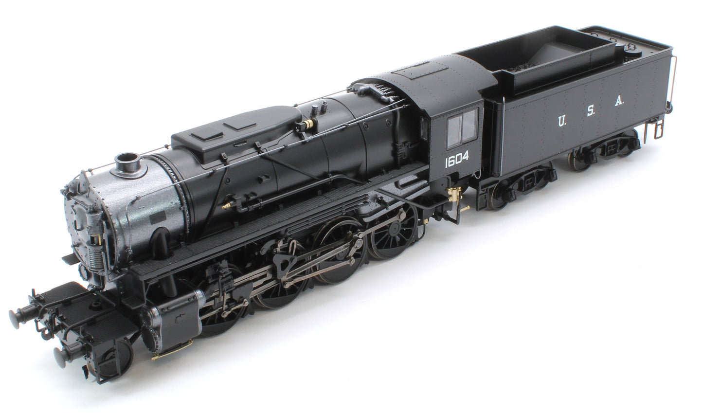 926501 USATC S160 2-8-0 GWR Wartime Black U.S.A on Tender No.1604 Steam Locomotive - DCC Sound