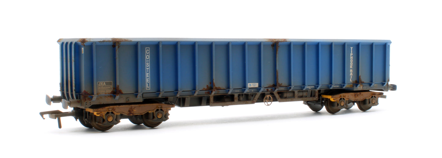 JXA01 TP(B)W Set of 3 JXA Bogie Scrap Wagons TIPH Blue Post 1998 Black & White Data Panels & OHLW Sticker No.3018/3020/3050 - Weathered