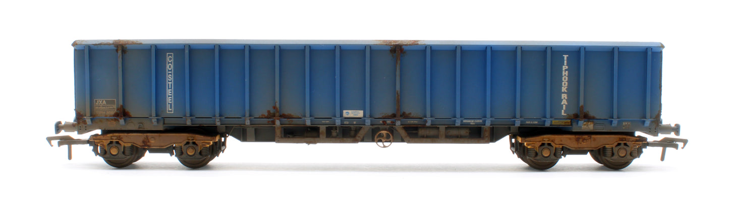 JXA01 TP(B)W Set of 3 JXA Bogie Scrap Wagons TIPH Blue Post 1998 Black & White Data Panels & OHLW Sticker No.3018/3020/3050 - Weathered
