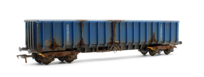 JXA01 TP(B)W Set of 3 JXA Bogie Scrap Wagons TIPH Blue Post 1998 Black & White Data Panels & OHLW Sticker No.3018/3020/3050 - Weathered