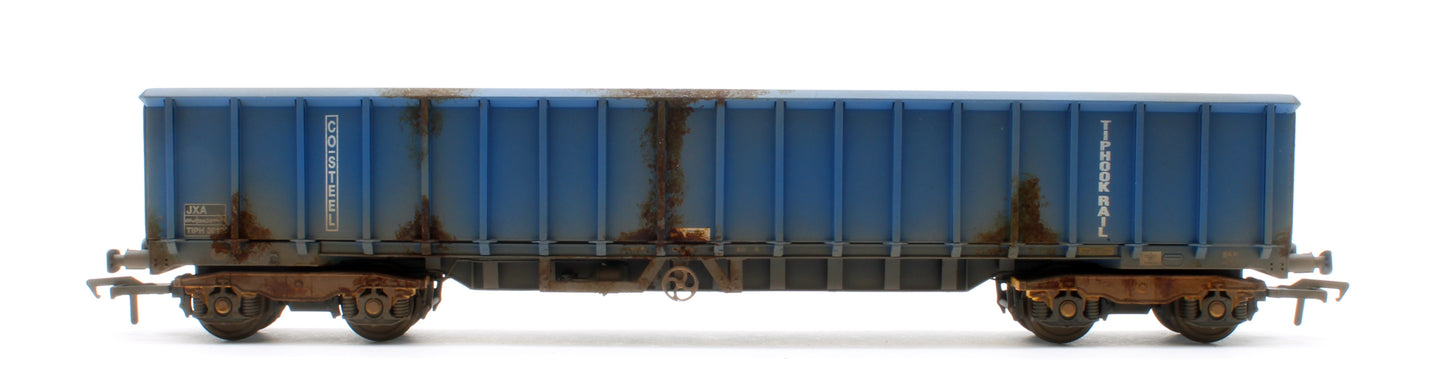 JXA01 TP(B)W Set of 3 JXA Bogie Scrap Wagons TIPH Blue Post 1998 Black & White Data Panels & OHLW Sticker No.3018/3020/3050 - Weathered