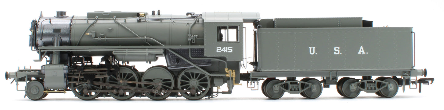 926002 USATC S160 2-8-0 LMS Wartime Dark Grey U.S.A on Tender No.2415 Steam Locomotive