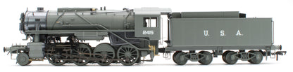 926002 USATC S160 2-8-0 LMS Wartime Dark Grey U.S.A on Tender No.2415 Steam Locomotive