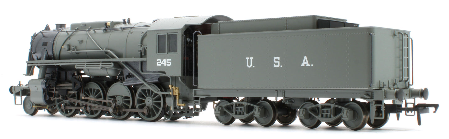 926002 USATC S160 2-8-0 LMS Wartime Dark Grey U.S.A on Tender No.2415 Steam Locomotive