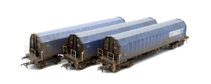 PXA01 TP(C)W Set of 3 PXA Steel Coil Carrier PD Blue with LL Lettering No.3041/3051/3057 - Weathered