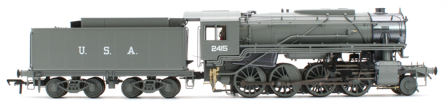 926002 USATC S160 2-8-0 LMS Wartime Dark Grey U.S.A on Tender No.2415 Steam Locomotive