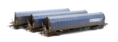 PXA01 TP(C)W Set of 3 PXA Steel Coil Carrier PD Blue with LL Lettering No.3041/3051/3057 - Weathered