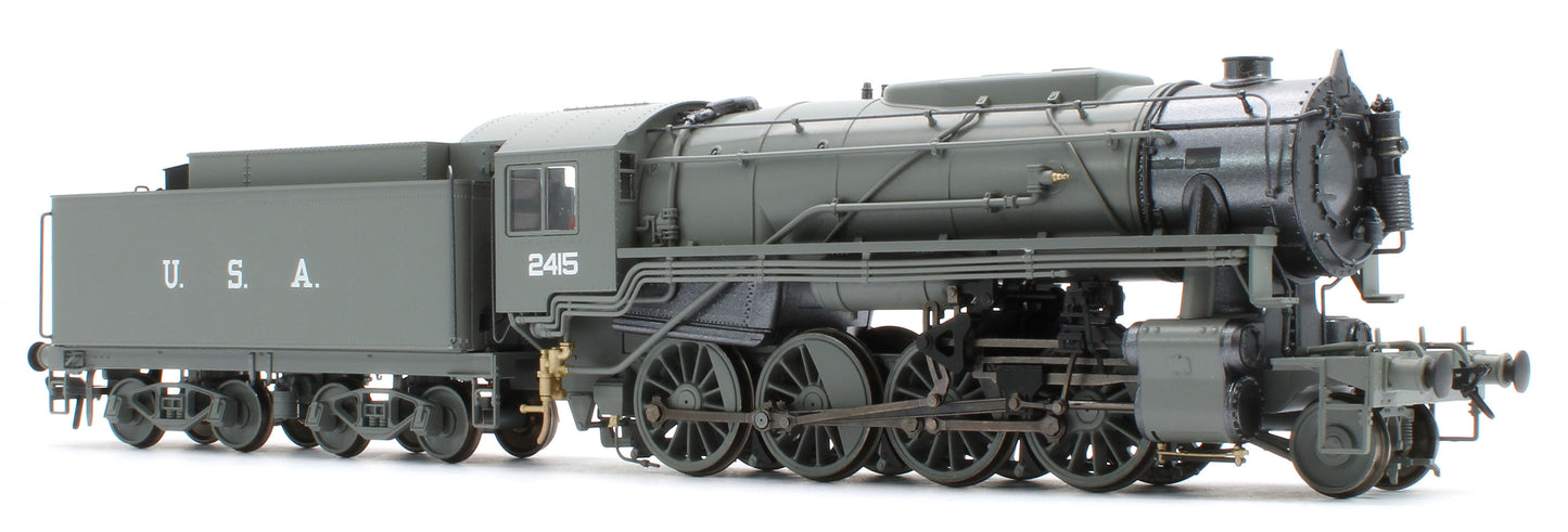 926002 USATC S160 2-8-0 LMS Wartime Dark Grey U.S.A on Tender No.2415 Steam Locomotive