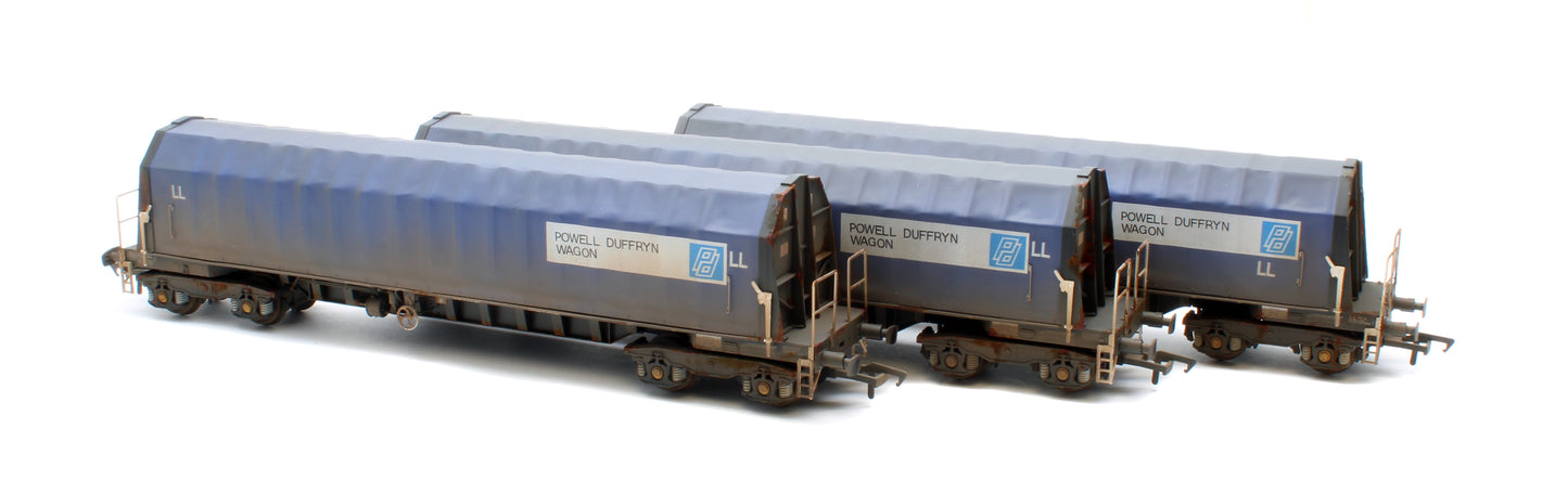 PXA01 TP(C)W Set of 3 PXA Steel Coil Carrier PD Blue with LL Lettering No.3041/3051/3057 - Weathered