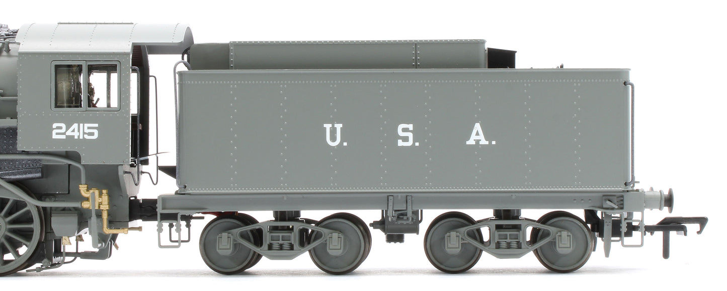 926002 USATC S160 2-8-0 LMS Wartime Dark Grey U.S.A on Tender No.2415 Steam Locomotive