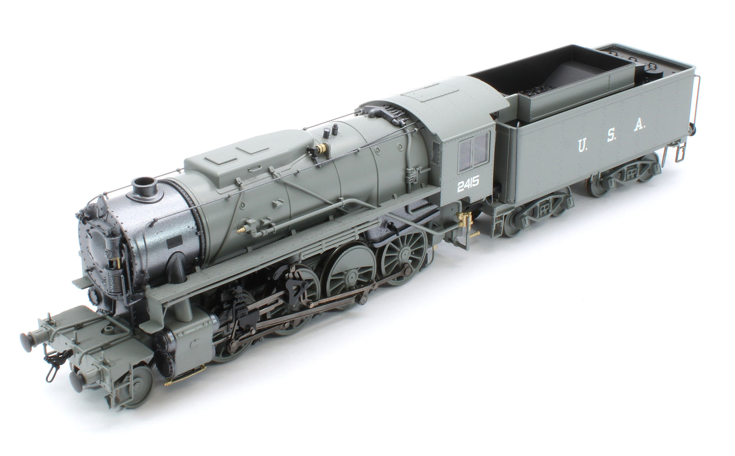 926002 USATC S160 2-8-0 LMS Wartime Dark Grey U.S.A on Tender No.2415 Steam Locomotive