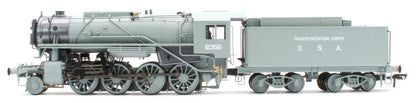 926504 USATC S160 2-8-0 SR Wartime Light Grey with Transportation Corps U.S.A on Tender No.2356 Steam Locomotive - DCC Sound