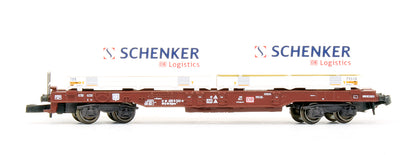 Pre-Owned 'Schenker DB Logistics' 3 Car Deep Well Flat Car Freight Set