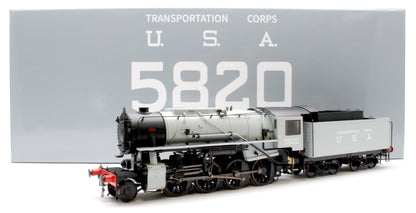 926506 USATC S160 2-8-0 Big Jim Light Grey with Transportation Corps U.S.A on Tender No.5820 (as Preserved) Steam Locomotive - DCC Sound