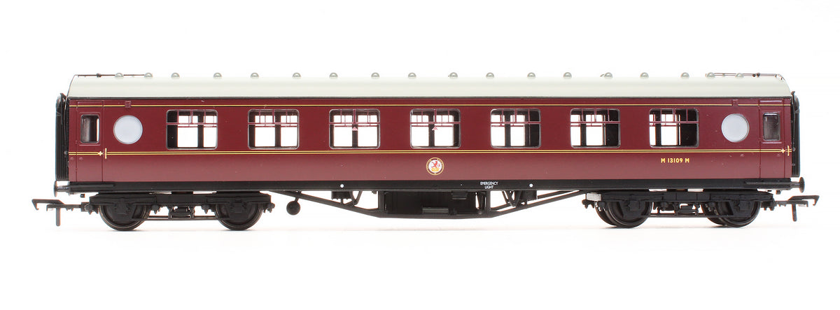 Pre-Owned 39-451 LMS 57ft Porthole Coach Corridor Second BR Maroon M 13109 M