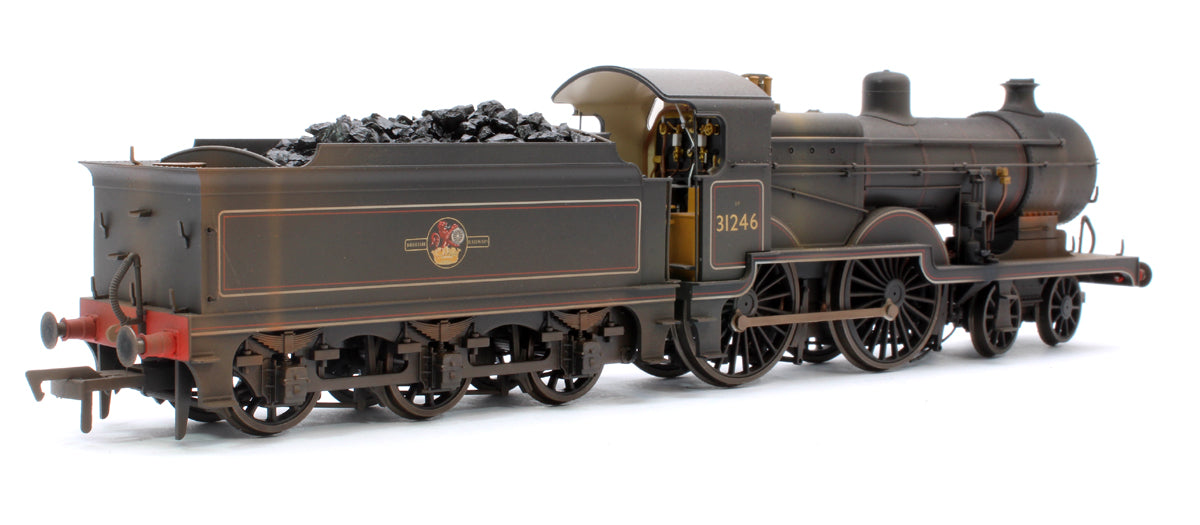 Highly Detailed Deluxe Weathered SECR Maunsell D1 Class BR Black (Late Crest) 4-4-0 Steam Locomotive No.31246