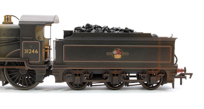 Highly Detailed Deluxe Weathered SECR Maunsell D1 Class BR Black (Late Crest) 4-4-0 Steam Locomotive No.31246