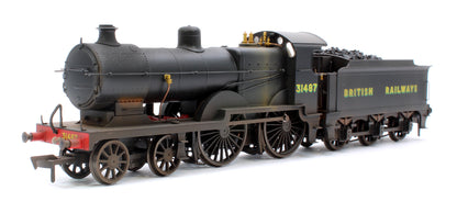 Highly Detailed Deluxe Weathered SECR Maunsell D1 Class BR Black (Sunshine Lettering) 4-4-0 Steam Locomotive No.31487