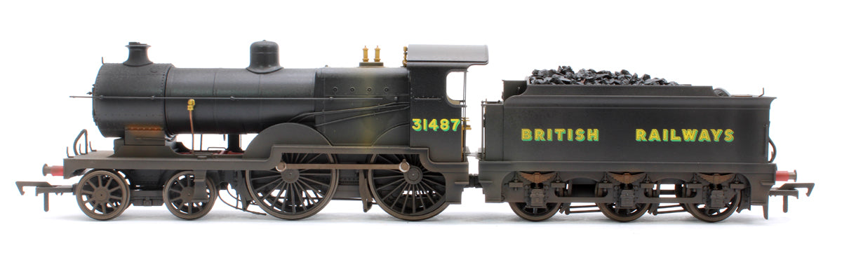 Highly Detailed Deluxe Weathered SECR Maunsell D1 Class BR Black (Sunshine Lettering) 4-4-0 Steam Locomotive No.31487