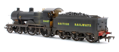 Highly Detailed Deluxe Weathered SECR Maunsell D1 Class BR Black (Sunshine Lettering) 4-4-0 Steam Locomotive No.31487